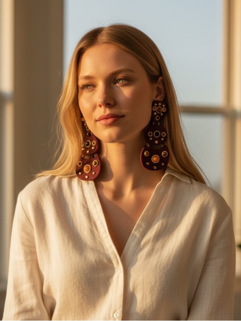 NWT Tuckernuck Chocolate Gemstone Knox Earrings in Brown